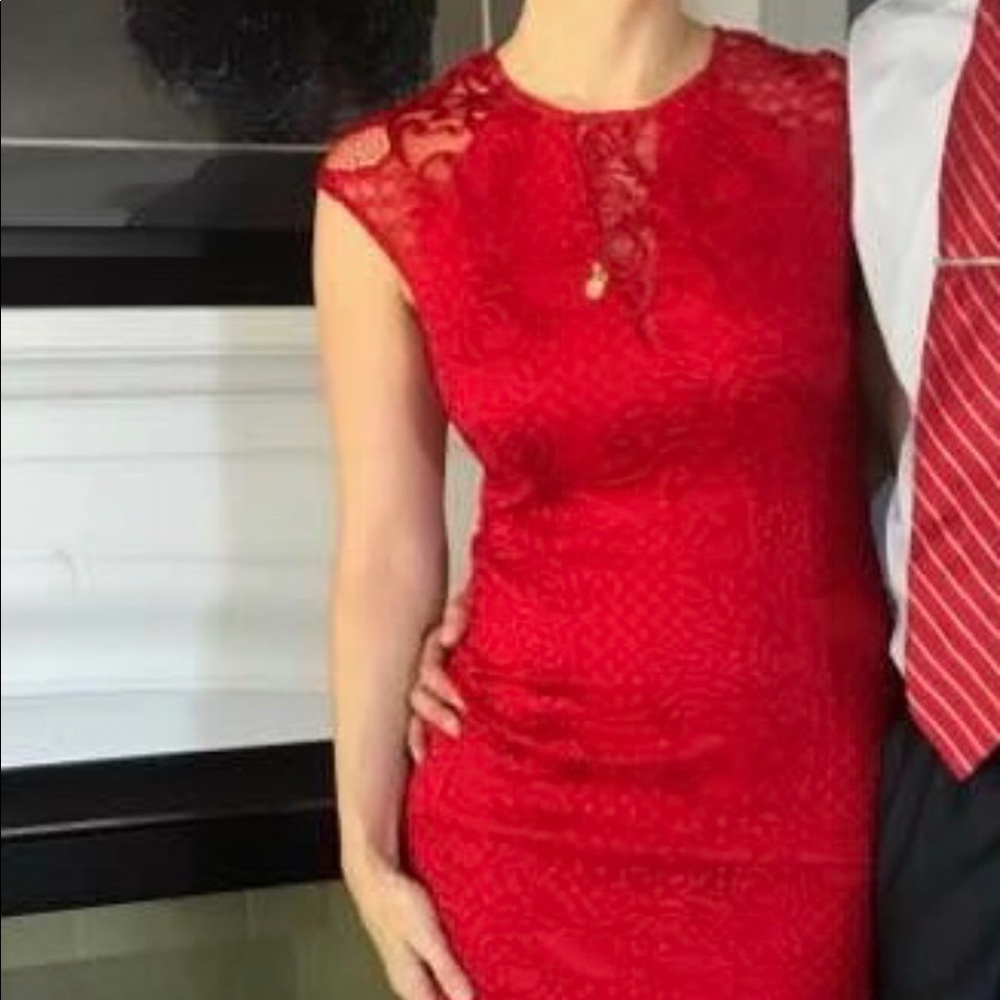 Guess red lace dress